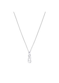 Kette mit Anh&auml;nger Amor "Infinity/Unendlichkeitsschleife", silberfarben, wei&szlig;, Halsketten, Damen, Silber 925 (Sterlingsilber), L: 42 B: 1mm, Kette mit Anh&auml;nger, mit Zirkonia (synth.), B:1mm