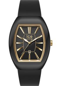 Ice Watch Quarzuhr ICE-WATCH "ICE boliday - Dome - Small - 3H + Date", schwarz (schwarz, goldfarben), Armbanduhren, Damen, Quarzuhr, Armbanduhr, Damenuhr, analog, Silikonarmband, Datum