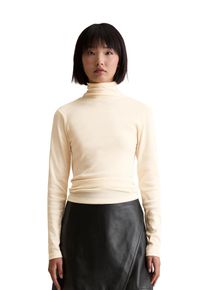 Marc O'Polo Rollkragenshirt MARC O'POLO DENIM, Damen, Gr. L, wei&szlig;, Obermaterial: 96% Baumwolle, 4% Elasthan, Basic, slim fit, Shirts Rollkragenshirt, slim fit, aus softem Ripp-Jersey