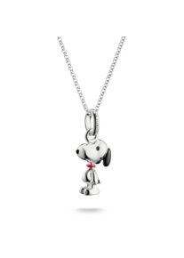 Kette mit Anh&auml;nger Thomas Sabo "Thomas Sabo x Peanuts Kette Snoopy" Gr. 45, silberfarben, schwarz, rot, Halsketten, Damen, 45, Silber 925 (recycelt), Kette mit Anh&auml;nger