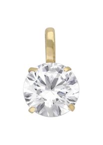 Kettenanh&auml;nger Firetti "Schmuck Geschenk Gold 375 Halsschmuck Anh&auml;nger Solit&auml;r", gelbgoldfarben, kristallwei&szlig;, kristallwei&szlig;, Schmuckanh&auml;nger, Damen, Gelbgold 375, 0,25 g, Kettenanh&auml;nger, mit Zirkonia (synth.)