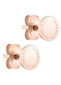 Paar Ohrstecker Liebeskind Berlin "Schmuck Geschenk Gold 375 Ohrringe Gold Collection", rosa (ros&eacute;goldfarben), Ohrringe, Damen, 6mm, Gelbgold 375, Paar Ohrstecker