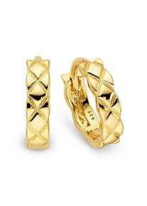 Paar Creolen Bruno Banani "Schmuck Geschenk Klappcreole Silber gelbgoldfarben vergoldet", gelbgoldfarben, Ohrringe, Damen, 12,2mm, Silber 925 (Sterlingsilber), Paar Creolen