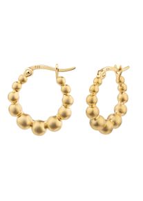 Paar Creolen Firetti "Schmuck Geschenk Silber 925 Ohrschmuck Ohrringe Kugeln", gelbgoldfarben, Ohrringe, Damen, 17mm, Silber 925 (Sterlingsilber), Paar Creolen