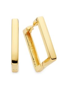 Paar Creolen Bruno Banani "Schmuck Geschenk Ohrschmuck gelbgoldfarben vergoldet quadratisch", gelbgoldfarben, Ohrringe, Damen, Silber 925 (Sterlingsilber), Paar Creolen