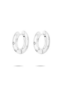 Paar Creolen Tamaris "Schmuck Geschenk Creolen mit funkelnden Steinchen Little Twinkle", edelstahlfarben, kristallwei&szlig;, kristallwei&szlig;, Ohrringe, Damen, 18,5mm, Edelstahl, Paar Creolen, mit Zirkonia (synth.)