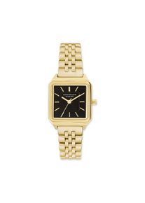 Quarzuhr Copenhagen Studios "Vintage Square Watch", goldfarben, schwarz, Armbanduhren, Damen, Quarzuhr, Armbanduhr, Damenuhr, Edelstahlarmband, analog