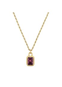 JOOP! Kette mit Anh&auml;nger JOOP "Schmuck, Geschenk", gelbgoldfarben, lila, Halsketten, Damen, Edelstahl, L: 47 B: 2,5mm, Kette mit Anh&auml;nger, mit Zirkonia (synth.), B:2,5mm