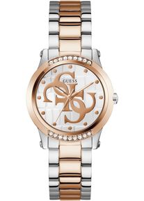 Quarzuhr Guess "ANNETTE", silber (silberfarben, ros&eacute;goldfarben), Armbanduhren, Damen, Quarzuhr, Armbanduhr, Damenuhr, Edelstahlarmband, analog