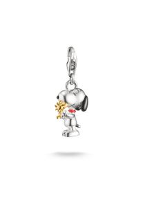 Charm-Einh&auml;nger Thomas Sabo "Thomas Sabo x Peanuts Snoopy and Woodstock Friends Charm - Original", silberfarben, gelbgoldfarben, schwarz, rot, Charms, Damen, Silber 925 (recycelt), Charm-Einh&auml;nger