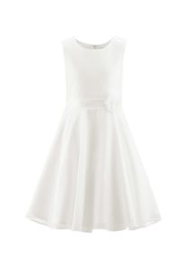 Sommerkleid happy girls, M&auml;dchen, Gr. 110, N-Gr, ecru, Web, Obermaterial: 50% Baumwolle, 50% Polyester. Futter: 100% Polyester, gebl&uuml;mt, gemustert, gepflegt, festlich, Basic knieumspielend, Rundhals, Kleider Sommerkleid, Topseller