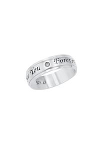 Fingerring Amor "Love You Forever" Gr. 56, silberfarben, Fingerringe, Damen, 56, Silber 925 (Sterlingsilber), 6mm, Fingerring