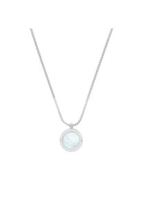 JOOP! Kette mit Anh&auml;nger JOOP "Kreis", silber (edelstahlfarben, kristallwei&szlig;), Halsketten, Damen, Edelstahl, L: 50 B: 2mm, Kette mit Anh&auml;nger, mit Zirkonia (synth.), B:2mm