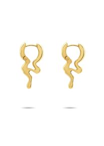 Paar Creolen Liebeskind Berlin "Schmuck Geschenk Edelstahl Ohrringe The Melting Organic", gold (gelbgoldfarben), Ohrringe, Damen, Edelstahl, Paar Creolen