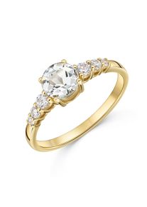 Fingerring Firetti "Schmuck Geschenk Gold 333 Damenring Ring" Gr. 58, gelbgoldfarben, hellgr&uuml;n, kristallwei&szlig;, Fingerringe, Damen, 58, Gelbgold 333, 2mm, Fingerring, mit Amethyst, Zirkonia (synth.)