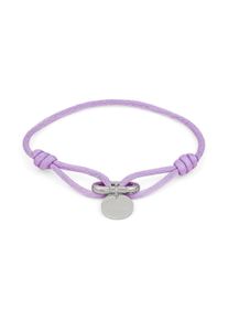 Armband Copenhagen Studios "Schmuck Geschenk Edelstahl Armkette Fabric Link", edelstahlfarben, lila, Armb&auml;nder, Damen, 21cm, Edelstahl Nylon, Edelstahl, Nylon, Armband