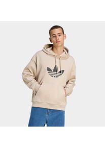 Kapuzensweatshirt adidas originals "TREFOIL HOODY", Herren, Gr. S, stone khaki, Obermaterial: 100% Baumwolle, normal, Rundhals, angesetztes B&uuml;ndchen, Sweatshirts Kapuzensweatshirt