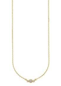 Kette mit Anh&auml;nger Bruno Banani "Schmuck Geschenk gelbgoldfarben vergoldet mit kleinem Anh&auml;nger", gelbgoldfarben, kristallwei&szlig;, Halsketten, Damen, Silber 925 (Sterlingsilber), L: 45 B: 1,1mm, Kette mit Anh&auml;nger, mit Zirkonia (synth.), B:1,1mm