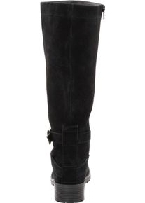 Weitschaftstiefel sheego, Damen, Gr. 42, XL-Schaft, schwarz, Leder, Veloursleder, Schuhe Weitschaftstiefel