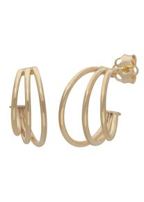 Paar Creolen Firetti "Schmuck Geschenk Gold 375 Ohrschmuck Ohrringe mehrreihig", gelbgoldfarben, Ohrringe, Damen, Gelbgold 375, Paar Creolen