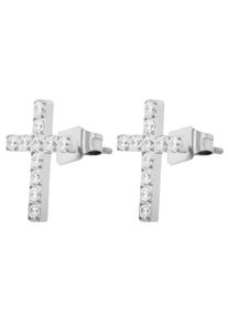 Adelia&acute;s Paar Ohrstecker ADELIA&acute;S "Damen Ohrringe &iquest; Ohrstecker aus Edelstahl mit Strass Steinchen", silber, Ohrringe, Damen, Edelstahl, Paar Ohrstecker