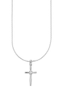 Kette mit Anh&auml;nger Bruno Banani "Schmuck Geschenk Silberkette mit Anh&auml;nger Kreuz", silberfarben, kristallwei&szlig;, Halsketten, Damen, Silber 925 (Sterlingsilber), L: 45 B: 1,1mm, Kette mit Anh&auml;nger, mit Zirkonia (synth.), B:1,1mm