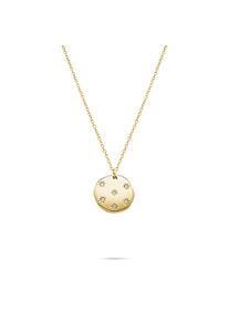 Kette mit Anh&auml;nger Tamaris "Schmuck Geschenk Halskette mit Pl&auml;ttchen Anh&auml;nger Little Twinkle", gelbgoldfarben, kristallwei&szlig;, Halsketten, Damen, Edelstahl, L: 45 B: 2,7mm, Kette mit Anh&auml;nger, mit Zirkonia (synth.), B:2,7mm