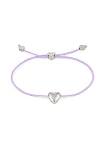 Armband Copenhagen Studios "Schmuck Geschenk Edelstahl Armkette Balloon Hearts", edelstahlfarben, lila, Armb&auml;nder, Damen, 24cm, Edelstahl Nylon, Edelstahl, Nylon, Armband
