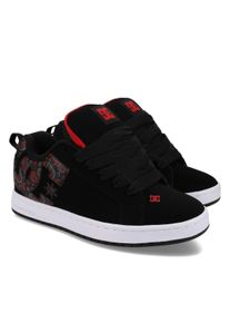 Sneaker DC Shoes "Court Graffik", Herren, Gr. 6(38), schwarz, grau, rot, Obermaterial:Obermaterial: Leder (Kuh) / Futter: Textil / Au&szlig;ensohle: Gummi;, Schuhe Sneaker