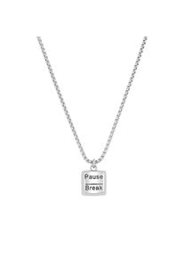 Kette mit Anh&auml;nger s.Oliver "Pause/Break", silber (edelstahlfarben), Halsketten, Jungen, Edelstahl, L: 43 B: 1,9mm, Kette mit Anh&auml;nger, B:1,9mm