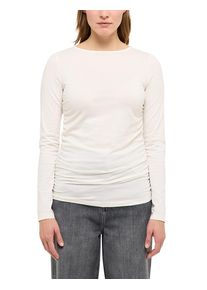 Langarmshirt Mustang "Damen Style Ambrose", Damen, Gr. S, sanftes wei&szlig;, Jersey, 95% Baumwolle, 5% Elasthan, Rundhals, Shirts Langarmshirt