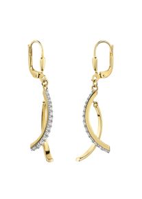 Paar Ohrh&auml;nger Firetti "Schmuck Geschenk Gold 333 Ohrschmuck Ohrringe", gelbgoldfarben, wei&szlig;goldfarben, kristallwei&szlig;, kristallwei&szlig;, Ohrringe, Damen, Gelbgold 333, Paar Ohrh&auml;nger, mit Zirkonia (synth.)