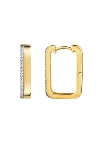 Paar Creolen Firetti "Schmuck Geschenk Silber 925 Ohrschmuck Ohrringe", gelbgoldfarben, silberfarben, kristallwei&szlig;, kristallwei&szlig;, Ohrringe, Damen, Silber 925 (Sterlingsilber), Paar Creolen, mit Zirkonia (synth.)