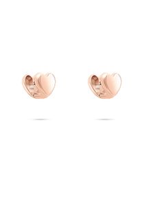 Paar Creolen Tamaris "Schmuck Geschenk Edelstahl Doppelseitiger Herzstecker", ros&eacute;goldfarben, Ohrringe, Damen, Edelstahl, Paar Creolen