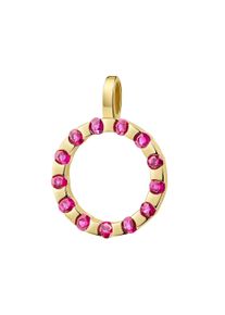 Kettenanh&auml;nger Firetti "Schmuck Geschenk Gold 333 Halsschmuck Anh&auml;nger Kreis rund", gelbgoldfarben, rot, rot, Schmuckanh&auml;nger, Damen, Gelbgold 333, 1,5 g, Kettenanh&auml;nger, mit Edelsteinen