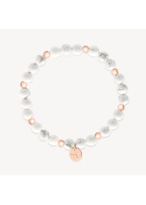 Armband Tamaris "Schmuck Geschenk Edelstahl Armkette", ros&eacute;goldfarben, wei&szlig;, wei&szlig;, Armb&auml;nder, Damen, 18cm, Edelstahl, Armband, mit verschiedenen Farbsteinen oder Glasperlen