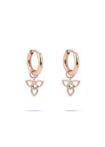 Paar Creolen Tamaris "Schmuck Geschenk Creolen mit abnehmbaren Einh&auml;ngern in Bl&uuml;ten-Otpik", ros&eacute;goldfarben, kristallwei&szlig;, kristallwei&szlig;, Ohrringe, Damen, Edelstahl, Paar Creolen, mit Zirkonia (synth.)