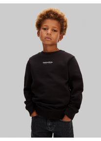 Sweatshirt Calvin Klein Jeans, Jungen, Gr. 10 (140), ck schwarz, Sweatware, Obermaterial: 100% Baumwolle, unifarben, regular fit normal, Rundhals, eingesetzt B&uuml;ndchen, Sweatshirts Sweatshirt, Regular fit, f&uuml;r Kinder bi 16 Jahre