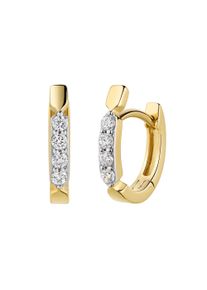 Paar Creolen Firetti "Schmuck Geschenk Gold 333 Ohrschmuck Ohrringe", gelbgoldfarben, wei&szlig;goldfarben, kristallwei&szlig;, kristallwei&szlig;, Ohrringe, Damen, Gelbgold 333, Paar Creolen, mit Zirkonia (synth.)