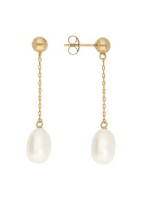 Paar Ohrstecker Firetti "Schmuck Geschenk Gold 375 Ohrschmuck Ohrringe", gelbgoldfarben, wei&szlig;, Ohrringe, Damen, 7mm, Gelbgold 375 Perlen, Gelbgold 375, Perlen, Paar Ohrstecker, mit S&uuml;&szlig;wasserzuchtperle