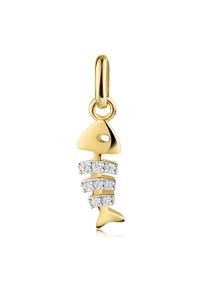 Kettenanh&auml;nger Firetti "Schmuck Geschenk Gold 333 Halsschmuck Anh&auml;nger Fisch", gelbgoldfarben, wei&szlig;goldfarben, kristallwei&szlig;, kristallwei&szlig;, Schmuckanh&auml;nger, Damen, Gelbgold 333, 0,5 g, Kettenanh&auml;nger, mit Zirkonia (synth.)