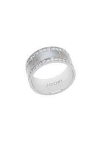 JOOP! Fingerring JOOP "2039778/-79/-80" Gr. 56, silber (edelstahlfarben, kristallwei&szlig;), Fingerringe, Damen, 56, Edelstahl, 10mm, Fingerring, mit Zirkonia (synth.)