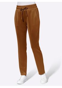 Schlupfhose Classic Basics, Damen, Gr. 46, Normalgr&ouml;&szlig;en, braun (cognac), 95% Polyester, 5% Elasthan, unifarben, lang, Hosen Schlupfhose