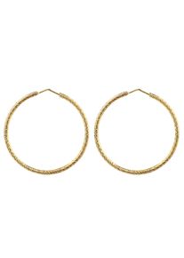 Paar Creolen Firetti "Schmuck Geschenk Silber 925 Ohrschmuck Ohrringe gedrehte Optik" Gr. 40, gelbgoldfarben, Ohrringe, Damen, 40, Silber 925 (Sterlingsilber), Paar Creolen