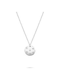 Kette mit Anh&auml;nger Tamaris "Schmuck Geschenk Halskette mit Pl&auml;ttchen Anh&auml;nger Little Twinkle", edelstahlfarben, kristallwei&szlig;, Halsketten, Damen, Edelstahl, L: 45 B: 2,7mm, Kette mit Anh&auml;nger, mit Zirkonia (synth.), B:2,7mm