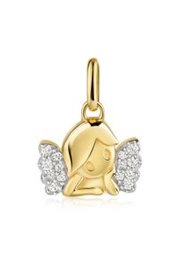 Kettenanh&auml;nger Firetti "Schmuck Geschenk Gold 333 Halsschmuck Anh&auml;nger Engel", gelbgoldfarben, wei&szlig;goldfarben, kristallwei&szlig;, kristallwei&szlig;, Schmuckanh&auml;nger, Damen, Gelbgold 333, 1,43 g, Kettenanh&auml;nger, mit Zirkonia (synth.)