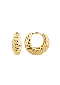 Paar Creolen Firetti "Schmuck Geschenk Silber 925 Ohrschmuck Ohrringe gedrehte Optik", gelbgoldfarben, Ohrringe, Damen, 15mm, Silber 925 (Sterlingsilber), Paar Creolen