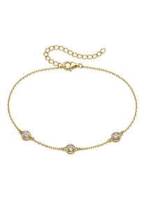 Armband Bruno Banani "Schmuck Geschenk Silberarmband gelbgoldfarben vergoldet", gelbgoldfarben, kristallwei&szlig;, kristallwei&szlig;, Armb&auml;nder, Damen, 24cm, Silber 925 (Sterlingsilber), Armband, mit Zirkonia (synth.)