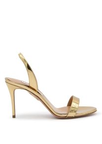 Aquazzura Sandalen - Gold-Tone Leather Sandals - Gr. 36,5 (EU) - in Beige - f&uuml;r Damen