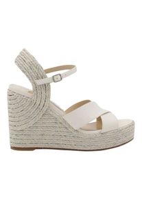 Jimmy Choo Sandalen - White Wedge Sandals With Braided Rope Detail - Gr. 40 (EU) - in Grau - f&uuml;r Damen